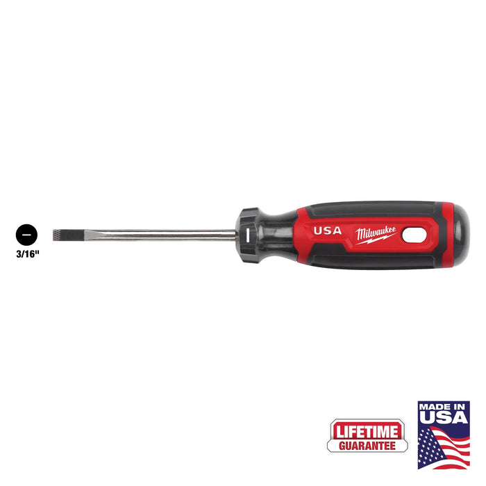 MILWAUKEE 3/16" Cabinet 3" Cushion Grip Screwdriver