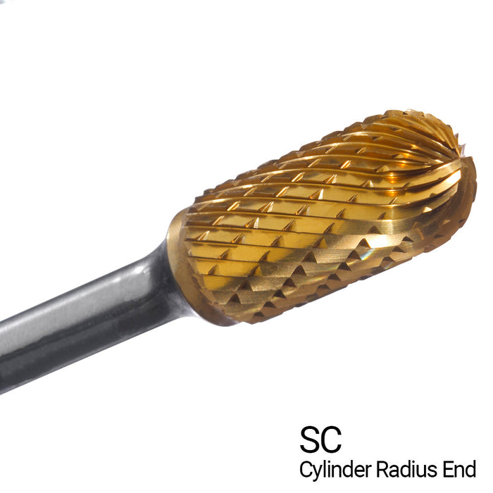 CHAMPION SC3 Double Cut TiN Coated Carbide Bur