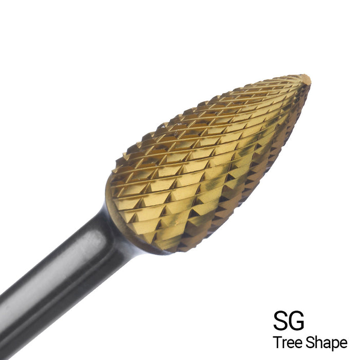 CHAMPION SG3 Double Cut TiN Coated Carbide Bur