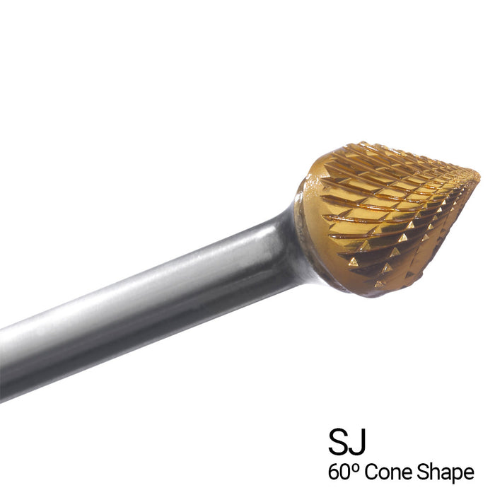 CHAMPION SJ1 Double Cut TiN Coated Carbide Bur