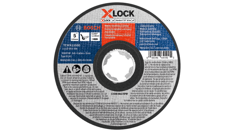 BOSCH 5" x .045" X-LOCK Arbor Type 1A (ISO 41) 60 Grit Fast Metal/Stainless Cutting Abrasive Wheel (25 PACK)