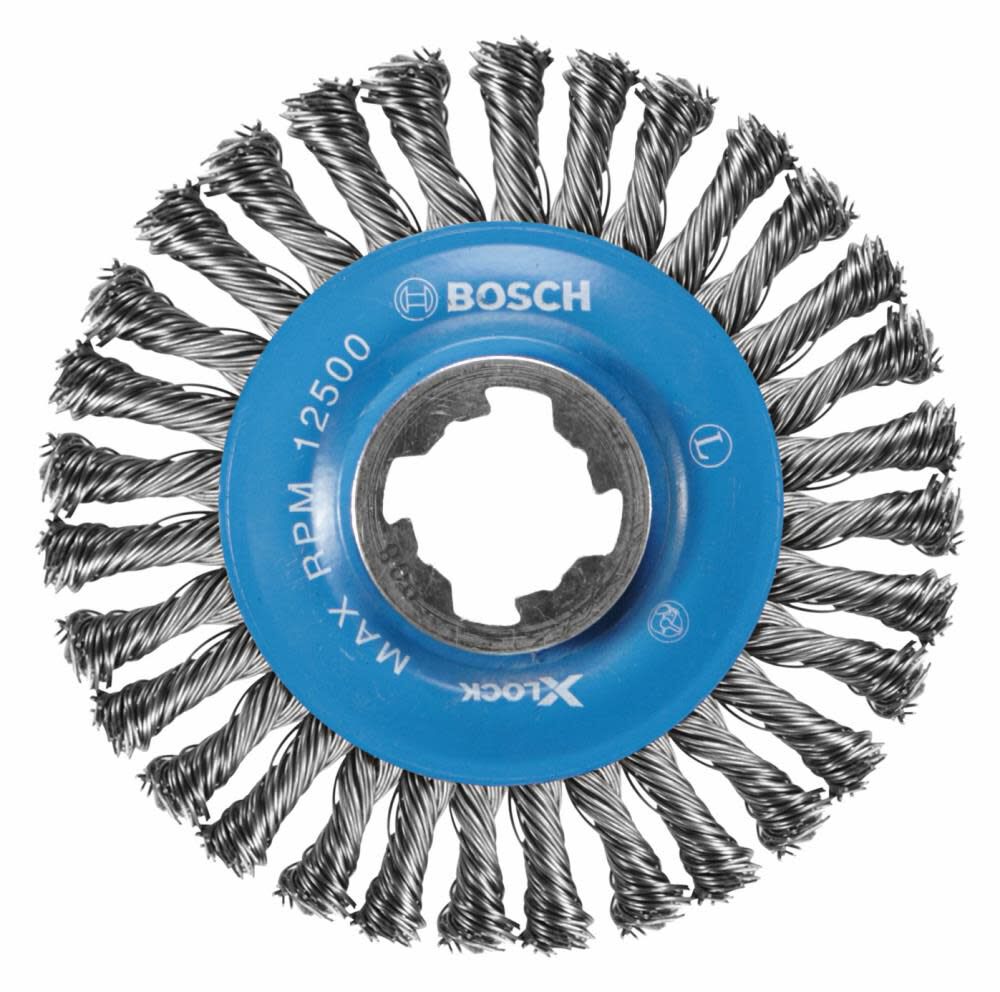 BOSCH 4-1/2" Wheel Dia. X-LOCK Arbor Carbon Steel Stringer Bead Knotted Wire Wheel (5 PACK)