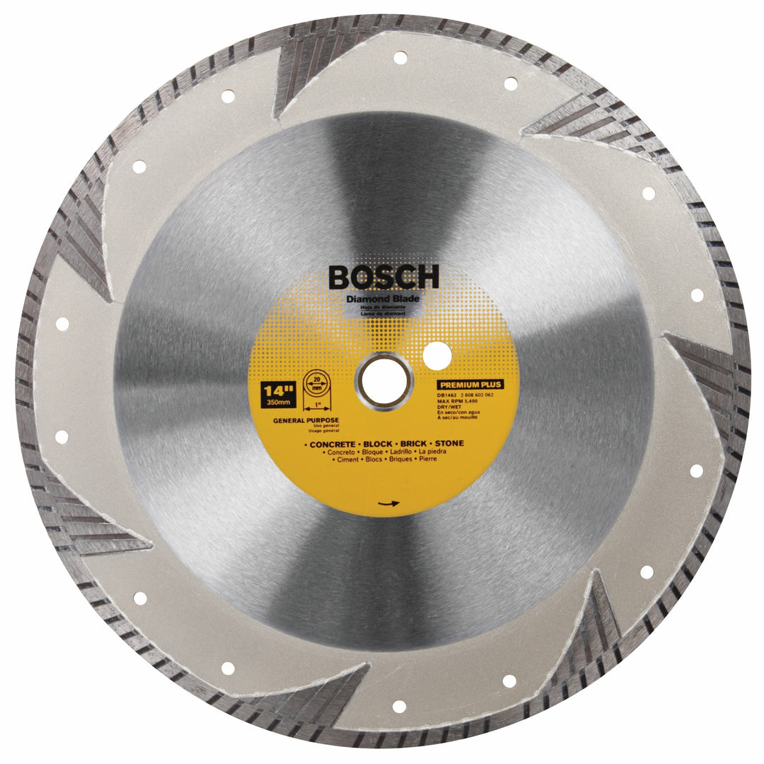 BOSCH 14" Premium Plus Turbo Rim Diamond Blade for Smooth Cuts
