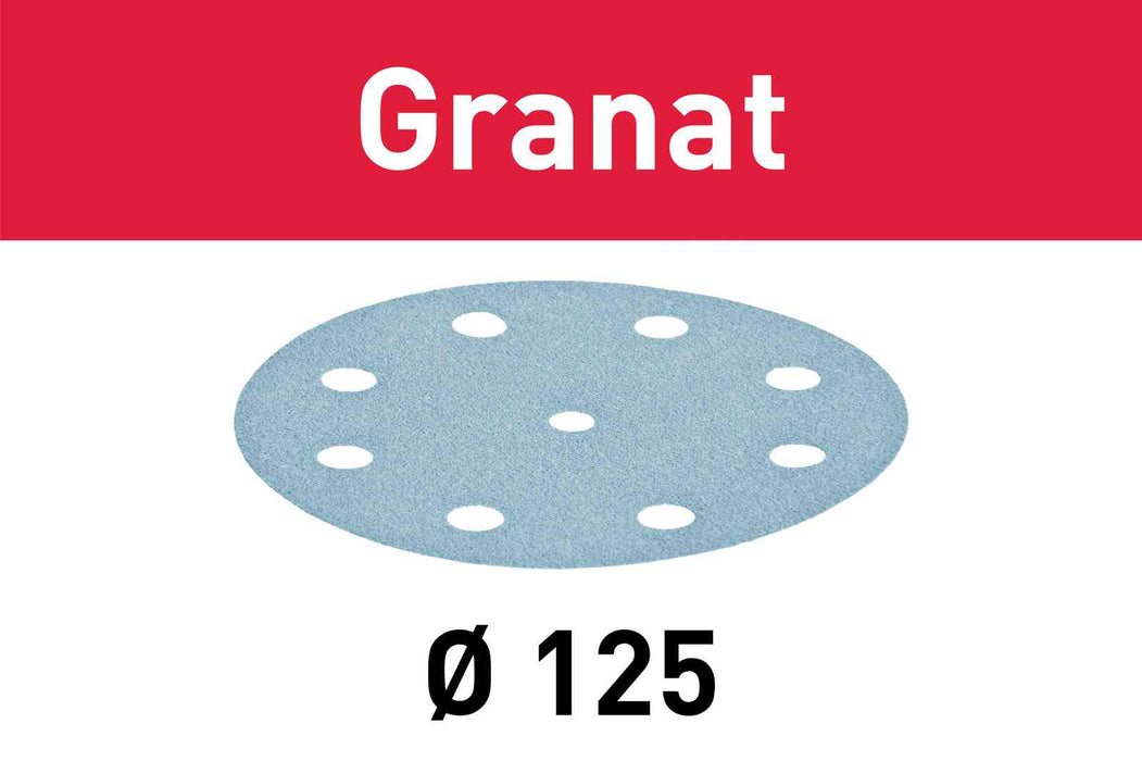 FESTOOL Abrasive Sheet Granat STF D125/8 (10 PACK / 50 PACK / 100 PACK)