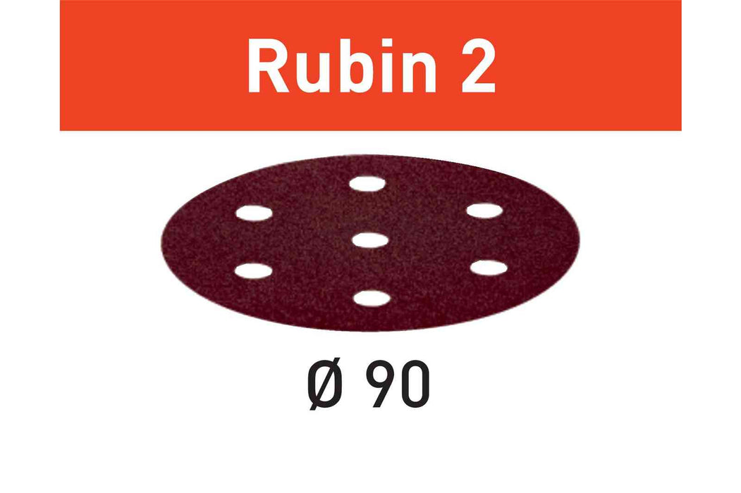 FESTOOL Abrasive Sheet Rubin 2 STF D90/6 (50 PACK)