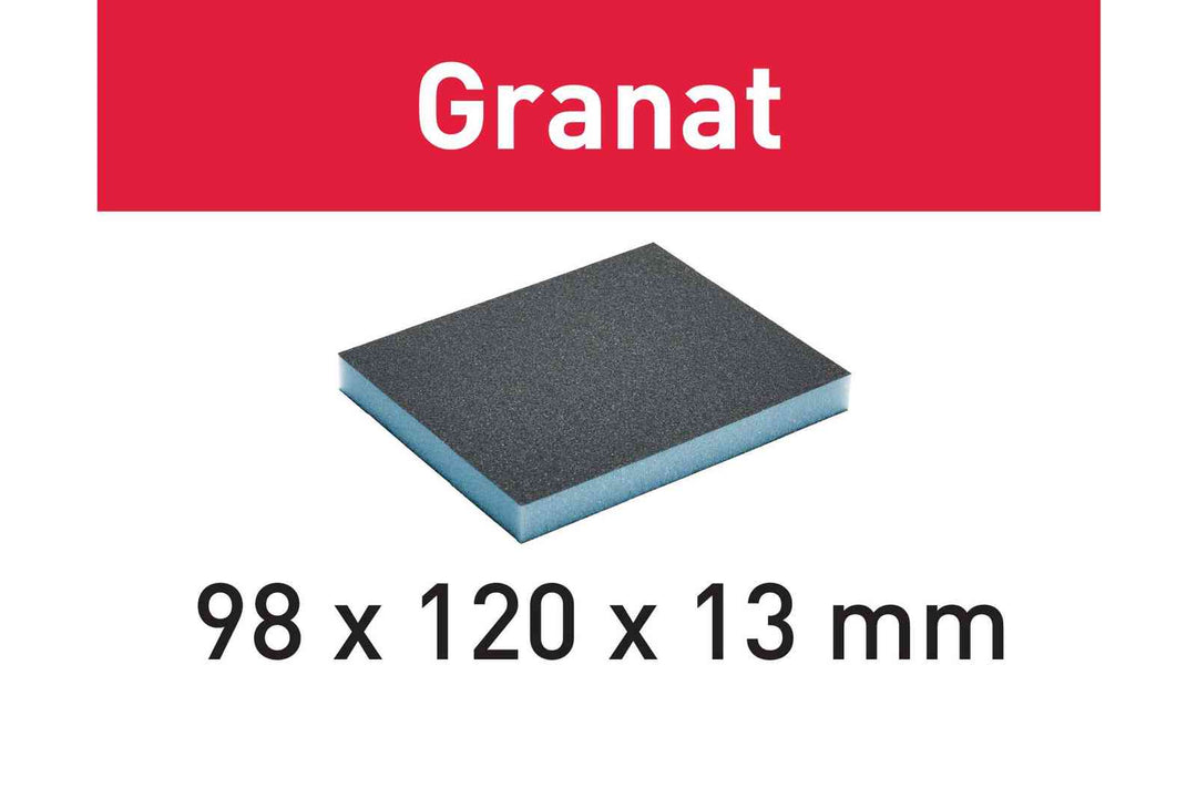 FESTOOL Abrasive Sponge Granat 98 mm X 120 mm X 13 mm (6 PACK)