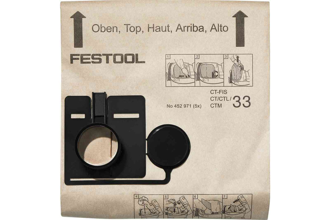 FESTOOL Filter Bag FIS-CT 33/5 (5 PACK)