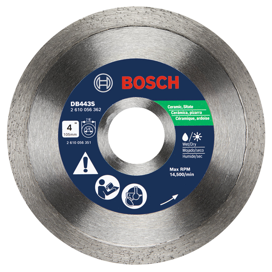 BOSCH 4" Standard Continuous Rim Diamond Blade for Clean Cuts (5 PACK)
