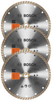 BOSCH 3 pc. 7" Standard Turbo Rim Diamond Blades for Smooth Cuts