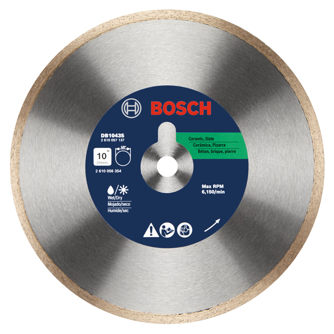 BOSCH 10" Standard Continuous Rim Diamond Blade for Clean Cuts (3 PACK)