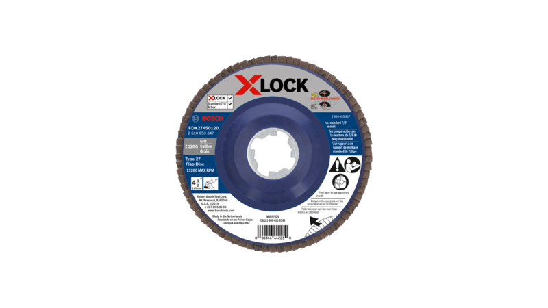 BOSCH 4-1/2" X-LOCK Arbor Type 27 120 Grit Flap Disc (10 PACK)