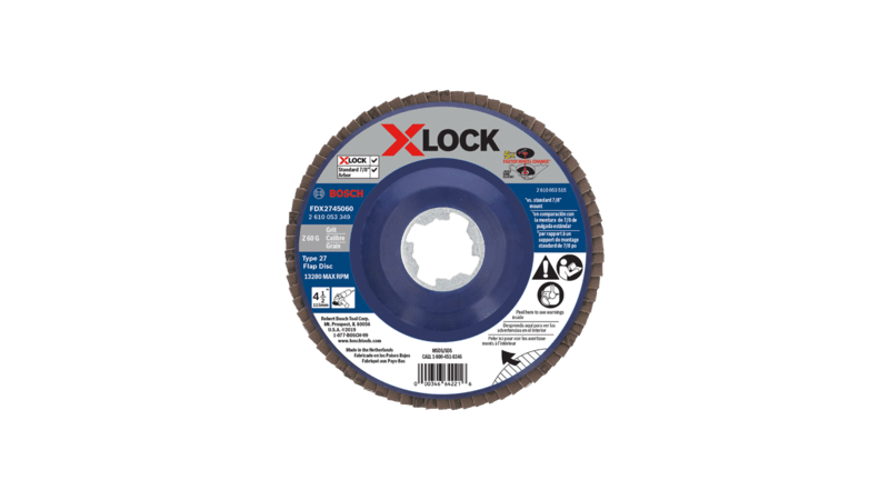 BOSCH 4-1/2" X-LOCK Arbor Type 27 60 Grit Flap Disc (10 PACK)