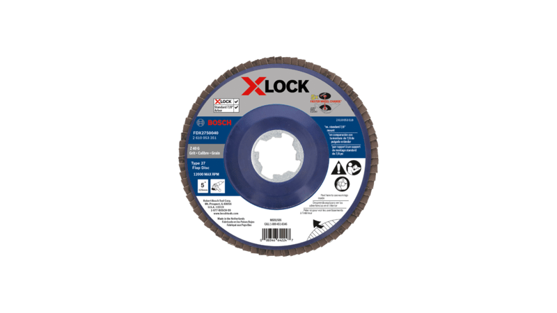 BOSCH 5" X-LOCK Arbor Type 27 40 Grit Flap Disc (10 PACK)