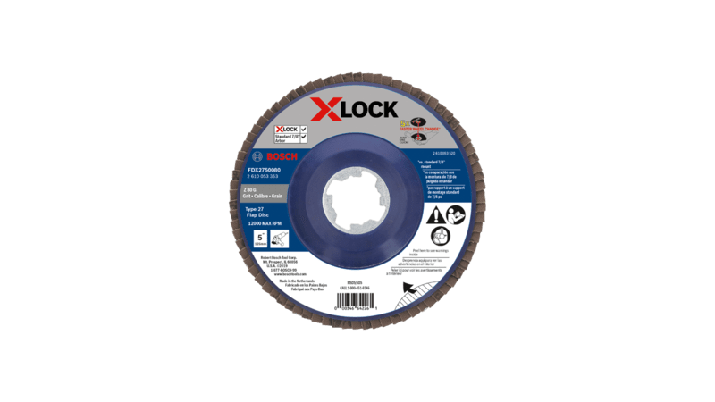 BOSCH 5" X-LOCK Arbor Type 27 80 Grit Flap Disc (10 PACK)