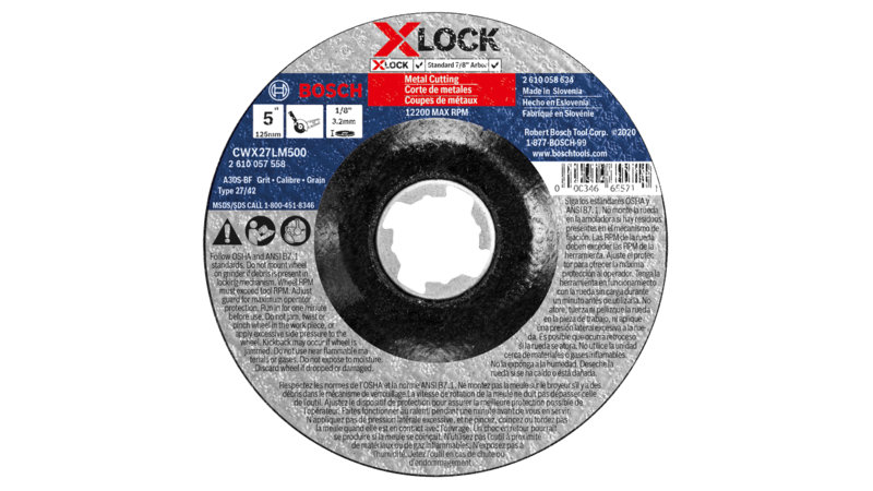BOSCH 5" x 1/8" X-LOCK Arbor Type 27A (ISO 42) 30 Grit Metal Cutting & Grinding Abrasive Wheel (25 PACK)