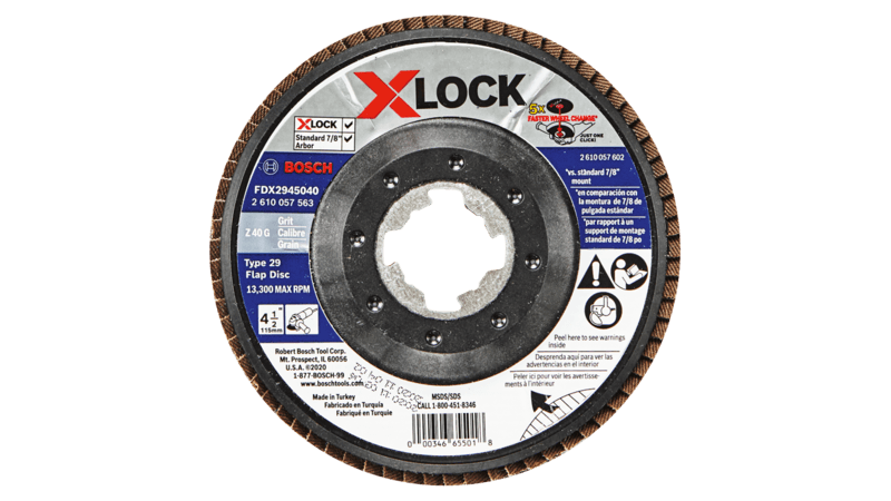 BOSCH 4-1/2" X-LOCK Arbor Type 29 40 Grit Flap Disc (10 PACK)