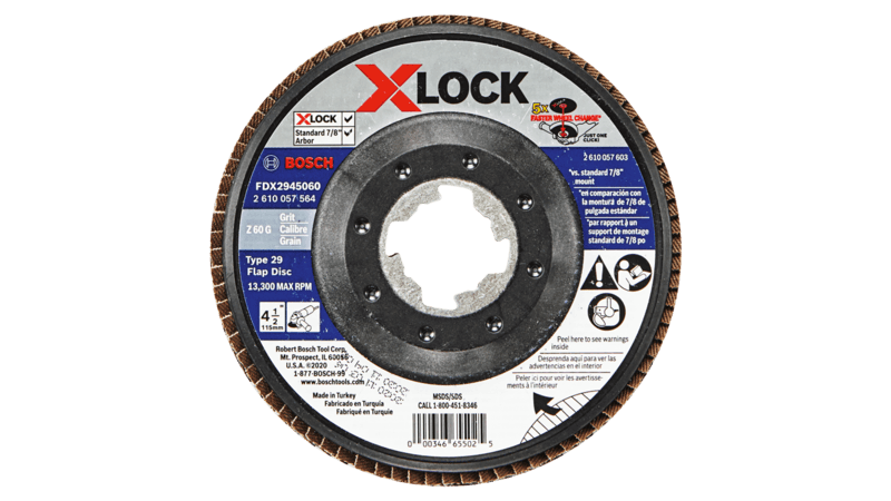 BOSCH 4-1/2" X-LOCK Arbor Type 29 60 Grit Flap Disc (10 PACK)