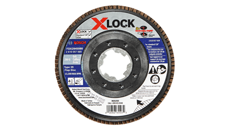 BOSCH 4-1/2" X-LOCK Arbor Type 29 80 Grit Flap Disc (10 PACK)