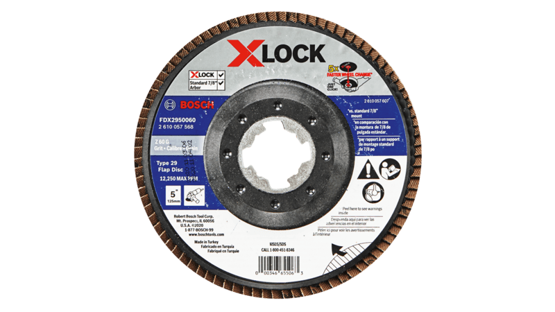 BOSCH 5" X-LOCK Arbor Type 29 60 Grit Flap Disc (10 PACK)