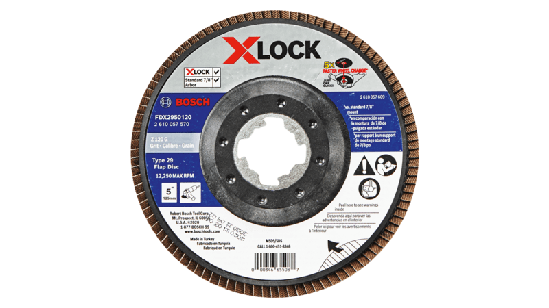 BOSCH 5" X-LOCK Arbor Type 29 120 Grit Flap Disc (10 PACK)