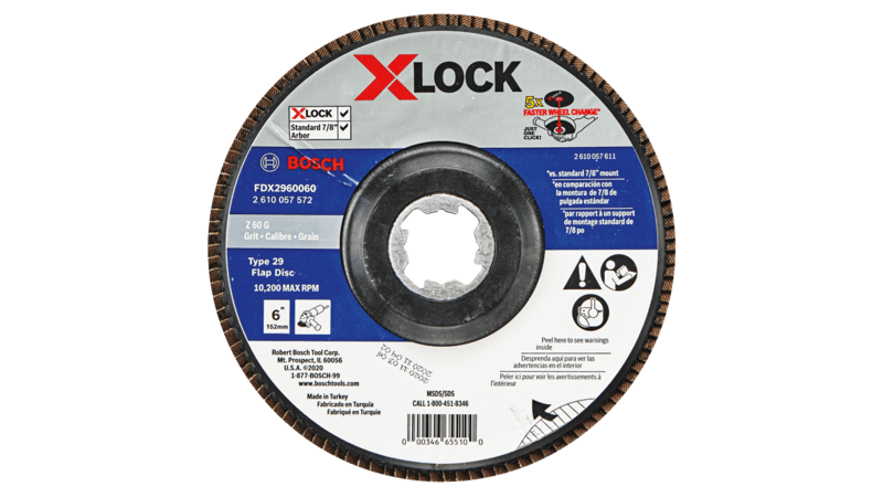 BOSCH 6" X-LOCK Arbor Type 29 60 Grit Flap Disc (10 PACK)