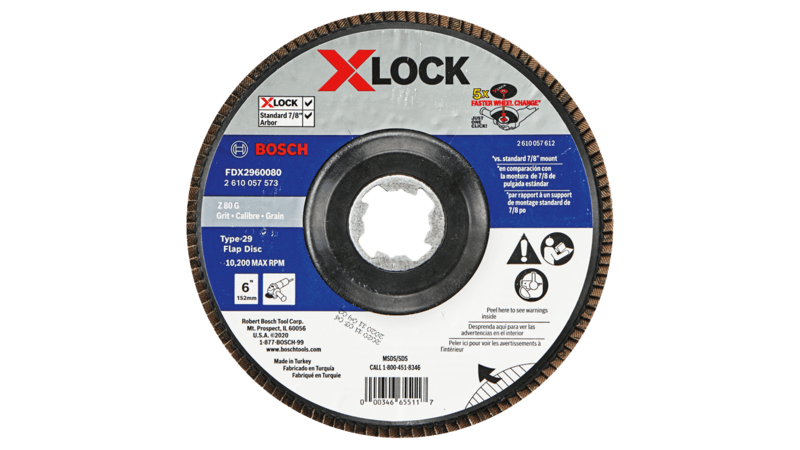 BOSCH 6" X-LOCK Arbor Type 29 80 Grit Flap Disc (10 PACK)