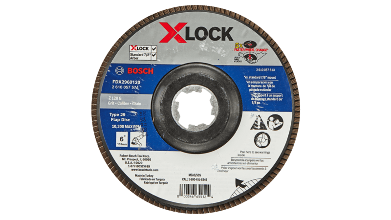 BOSCH 6" X-LOCK Arbor Type 29 120 Grit Flap Disc (10 PACK)
