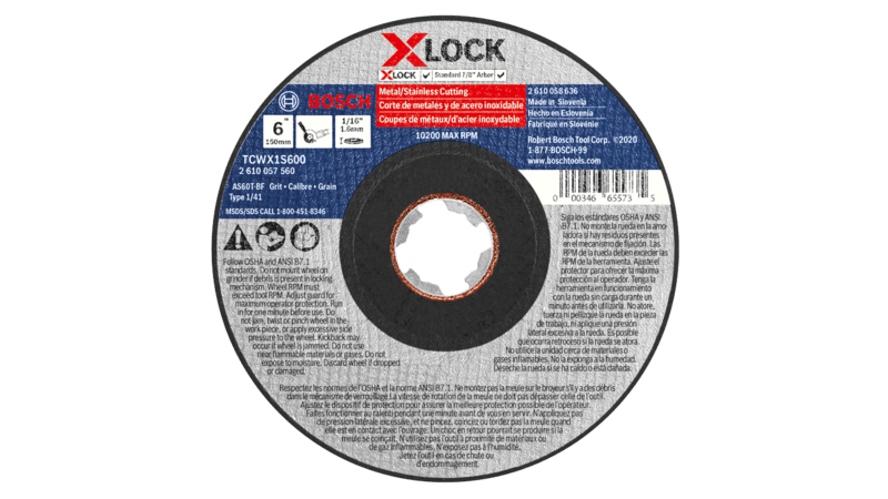 BOSCH 6" x 1/16" X-LOCK Arbor Type 1A (ISO 41) 60 Grit Fast Metal/Stainless Cutting Abrasive Wheel (25 PACK)