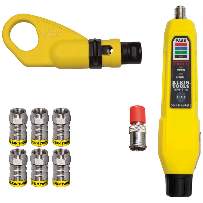 KLEIN TOOLS Coax Push-On Connector Installation & Test Kit